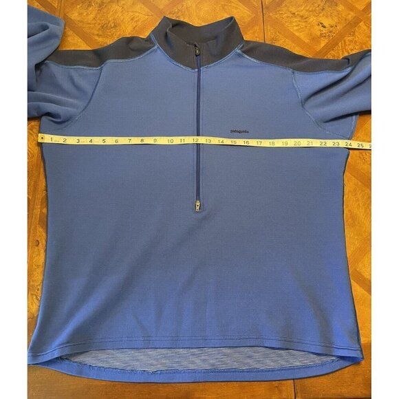 Patagonia Men's Axuwool Zip-T Blue Size L Half Zip Pullover Mock Neck #38220 - Picture 5 of 8